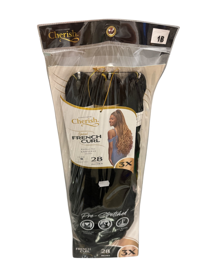 Cherish Spiral French Curl 28 Inches 3X - Black Color
