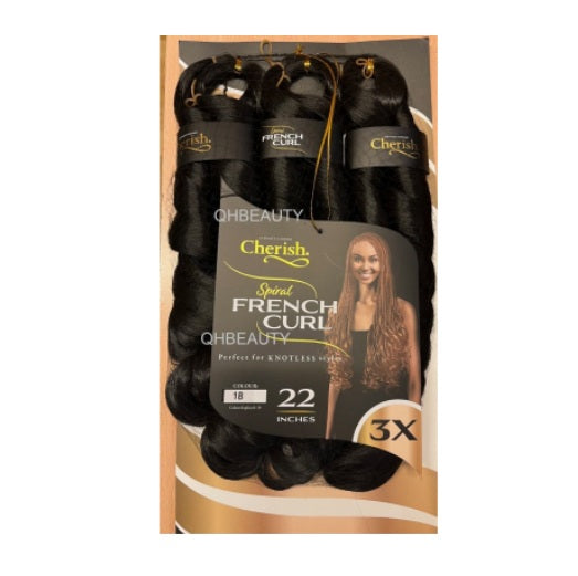 Cherish Spiral French Curl 22 Inches 3X - Sort Farve