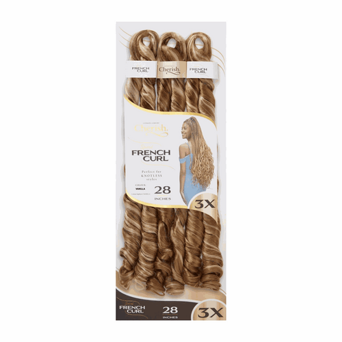 Cherish Spiral French Curl 3-pack 28" – Syntetisk flettehår – Farve 613