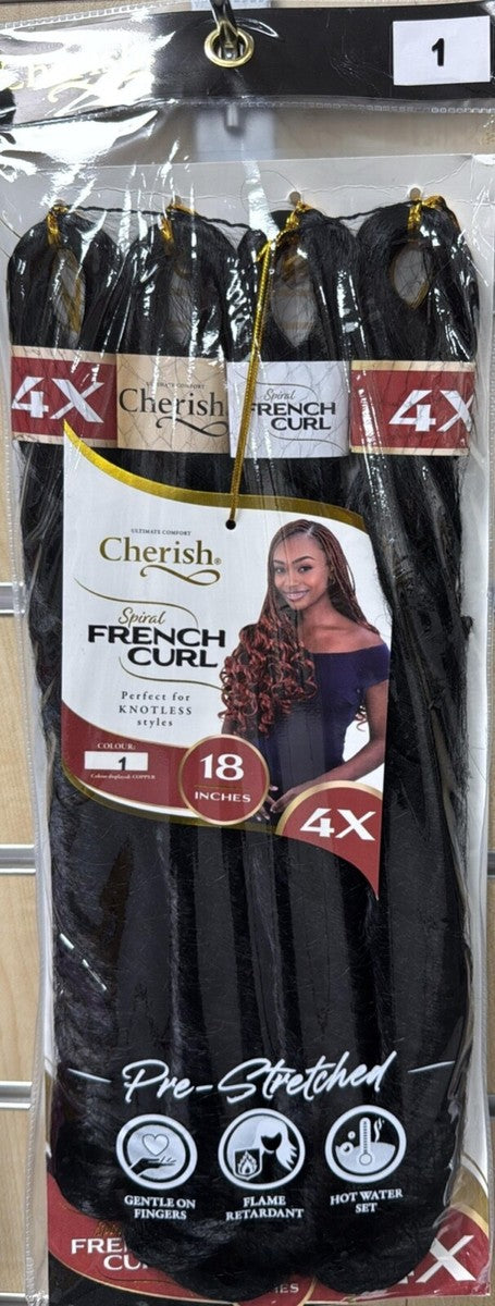 Cherish Spiral French Curl 18 Inches 4X - Sort Farve